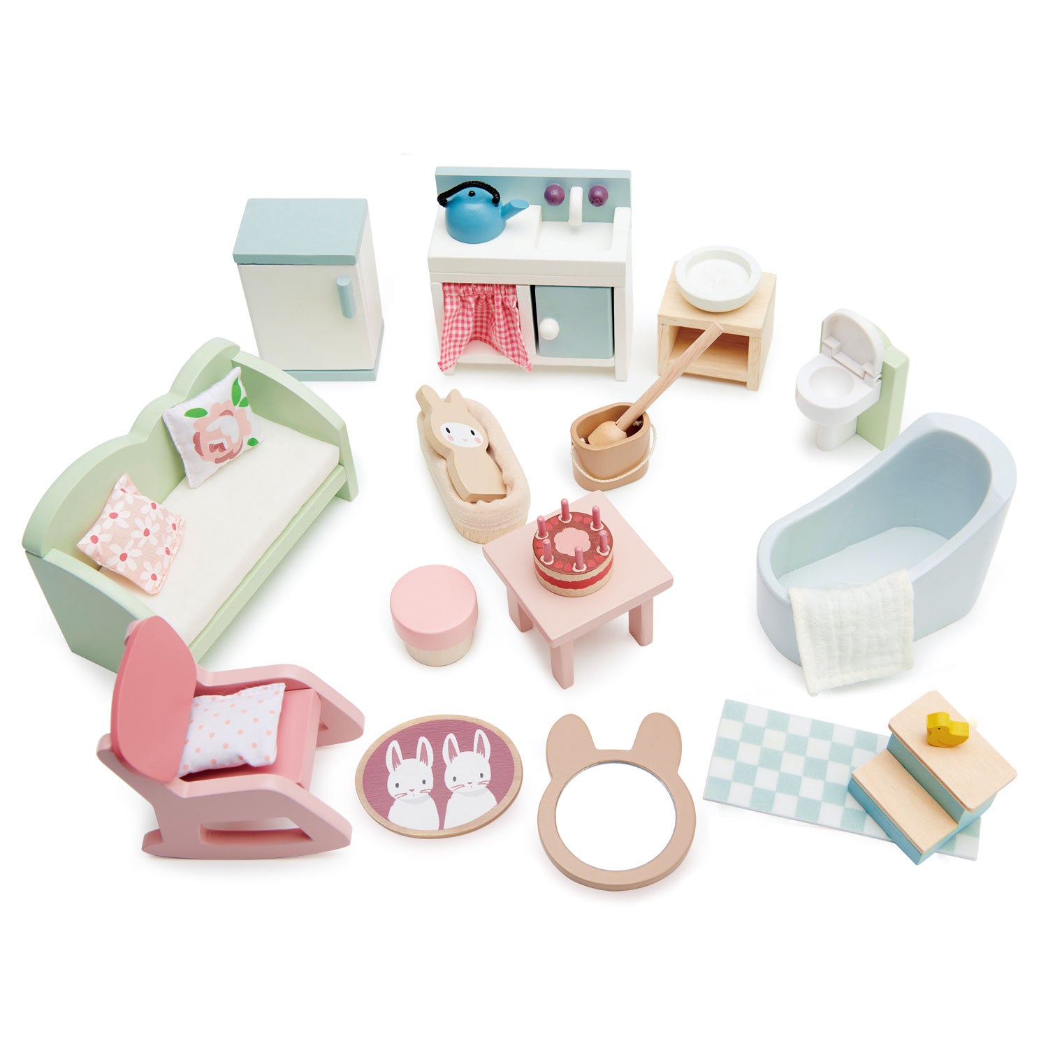 Set 4 Figurines Famille Maison de Poupées Tender Leaf Toys®, Jouets en  bois