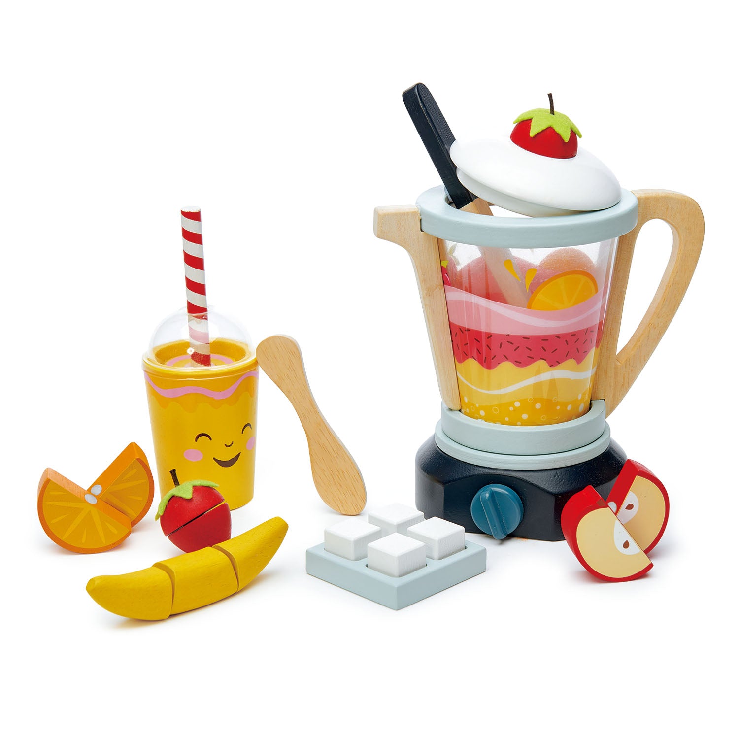 Melissa and Doug Smoothie Maker Blender Play Set with Cutting Fruit Set