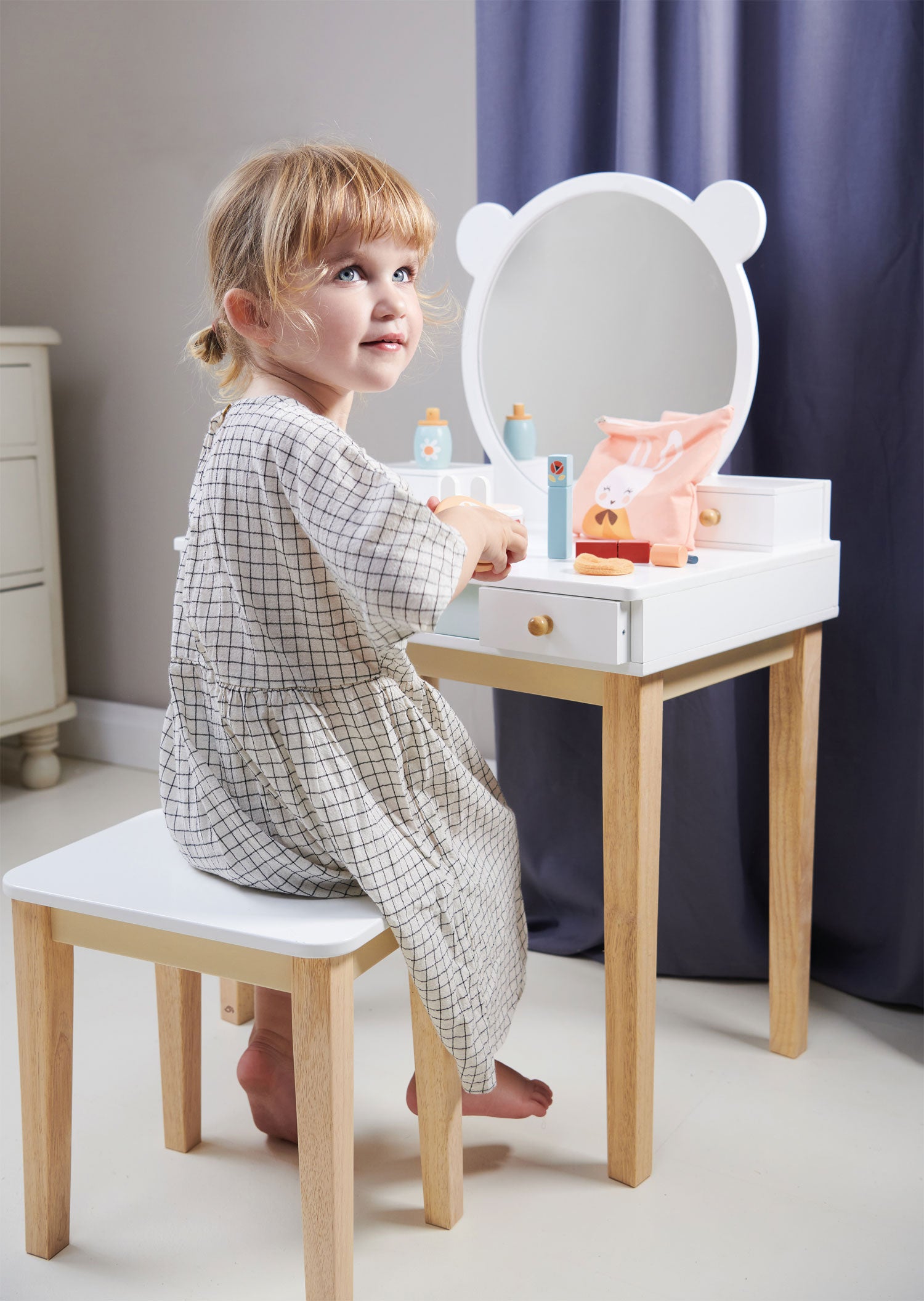 dressing tables JASIWAY Wooden Dressing Table with LED Mirror